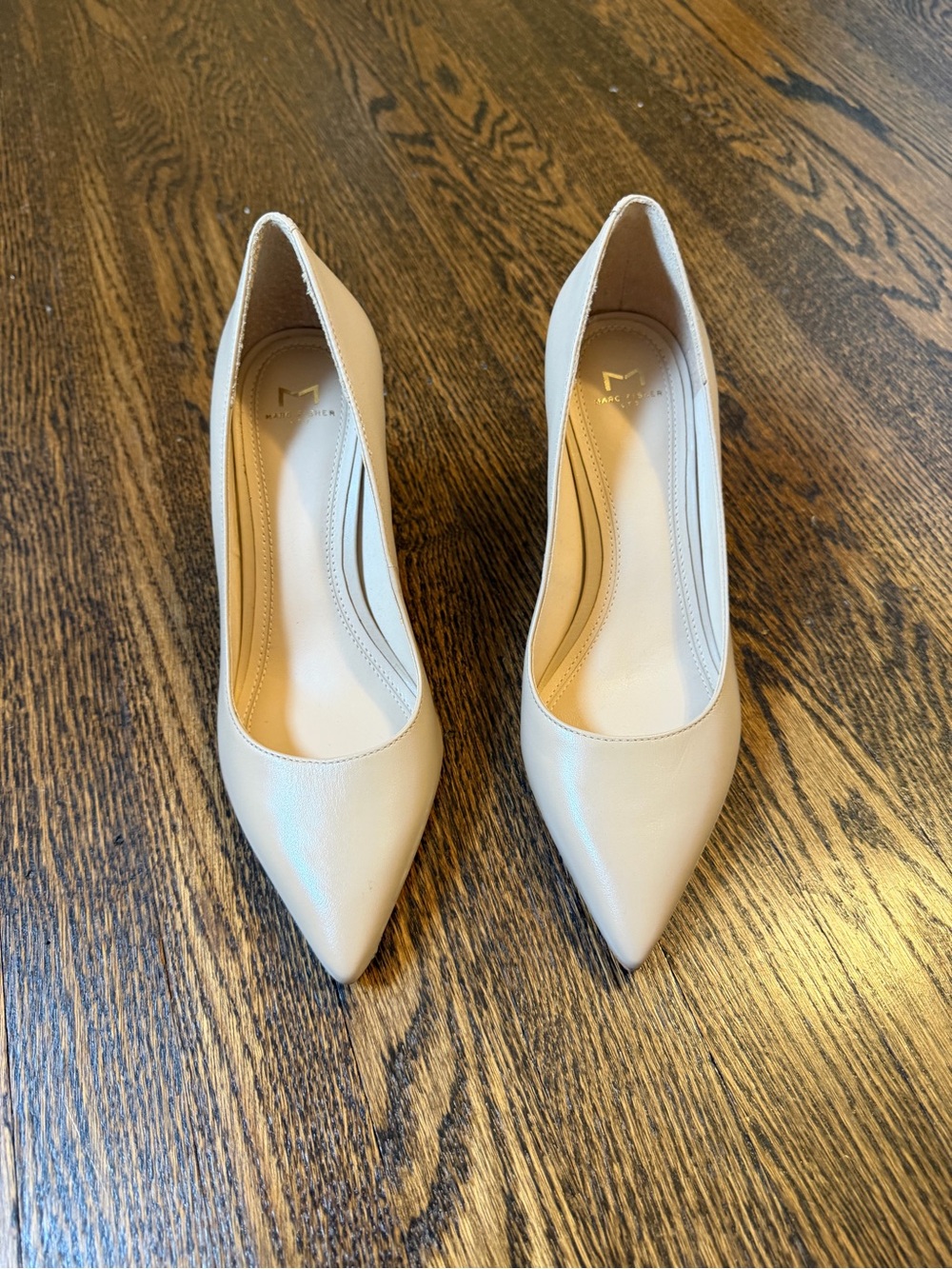 Marc Fisher Pointed-Toe Pumps in Light Beige